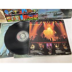 Vinyl LP records including Iron Maiden Killers, Leonard Cohen, Billy Joel, Demis Roussos etc