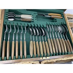 20th century Joseph Elliot & Sons cased canteen of cutlery together with other cutlery to include silver-plate examples