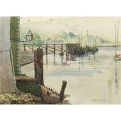 Walter J Roberts FRSA (British 1907-1998): 'Approaching Mist Kircudbright' Scotland, watercolour signed and dated 1971, titled verso with artists address label verso 35cm x 48cm