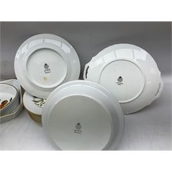 Royal Worcester Evesham pattern dinner wares, to include lidded tureens, eight dinner plates, serving tray, ramekins, jug, seven bowls, egg cups, serving dishes etc, approx 47 pcs, all with printed marks beneath