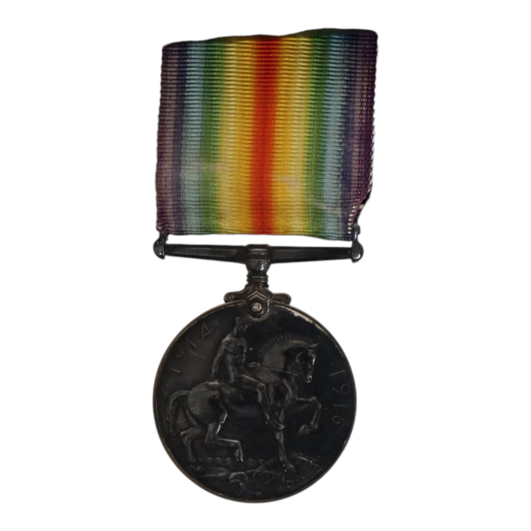 WWI medal trio; Victory medal, 1914/15 star and War medal, framed, together with WWI medal pair; victory and defence medals, awarded to 5832 Pte J Wilson North'O Fus, and WWII Defence Medal, framed