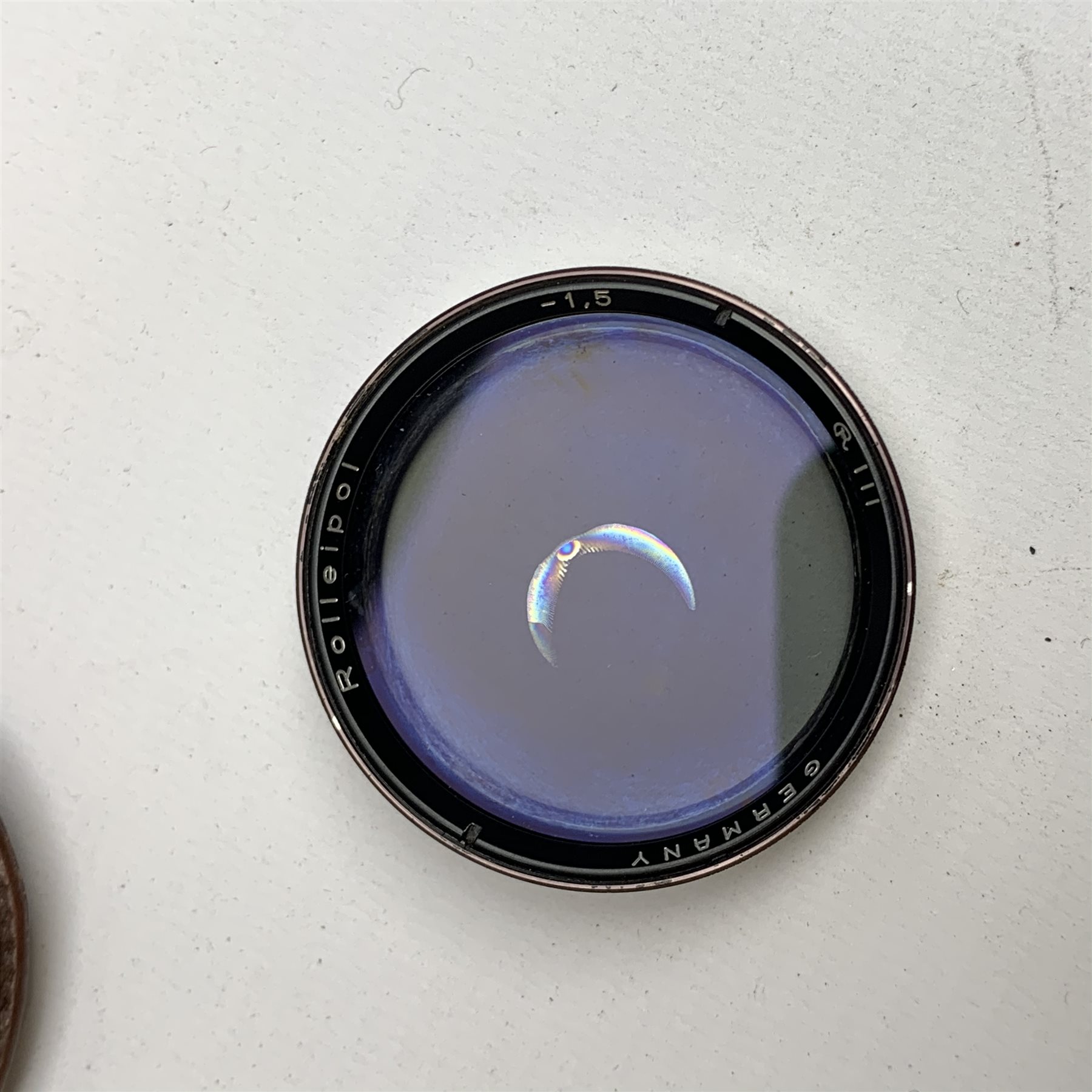 Rolleiflex 2.8F camera in leather case together with; 'In Practical Use' instruction manual, Rolleipol -1.5 lens in case, Rollei Rolleiflex lens hood Bay III in case, Rollei Gelb Mittel -1.5 filter in case, Rollei R1 -0 lens in case, Heidosmat-Rolleinar 1 with Rolleinar 1, Weston Master IV light meter and Weston Master IV Invercone in cases, Rollei Rolleiflex Rolleikin in case, hand grip with Rolleifix plat, all in carry case