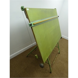  Early to mid 20th century adjustable architects drawing board, W145cm, H141cm  