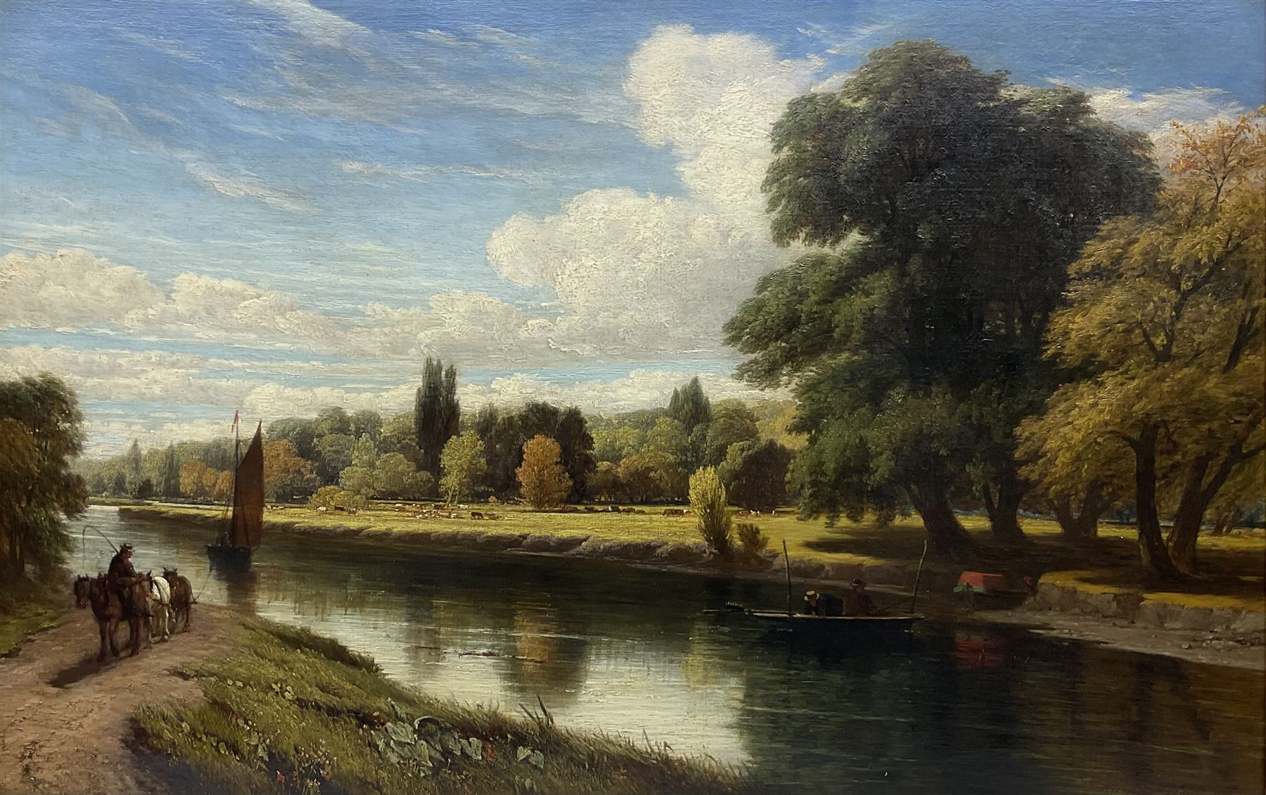 Philip Westcott (British 1815-1878): 'The Thames at Henley', oil on canvas signed and dated 1873, 72cm x 112cm
Provenance: J Leger & Son label verso