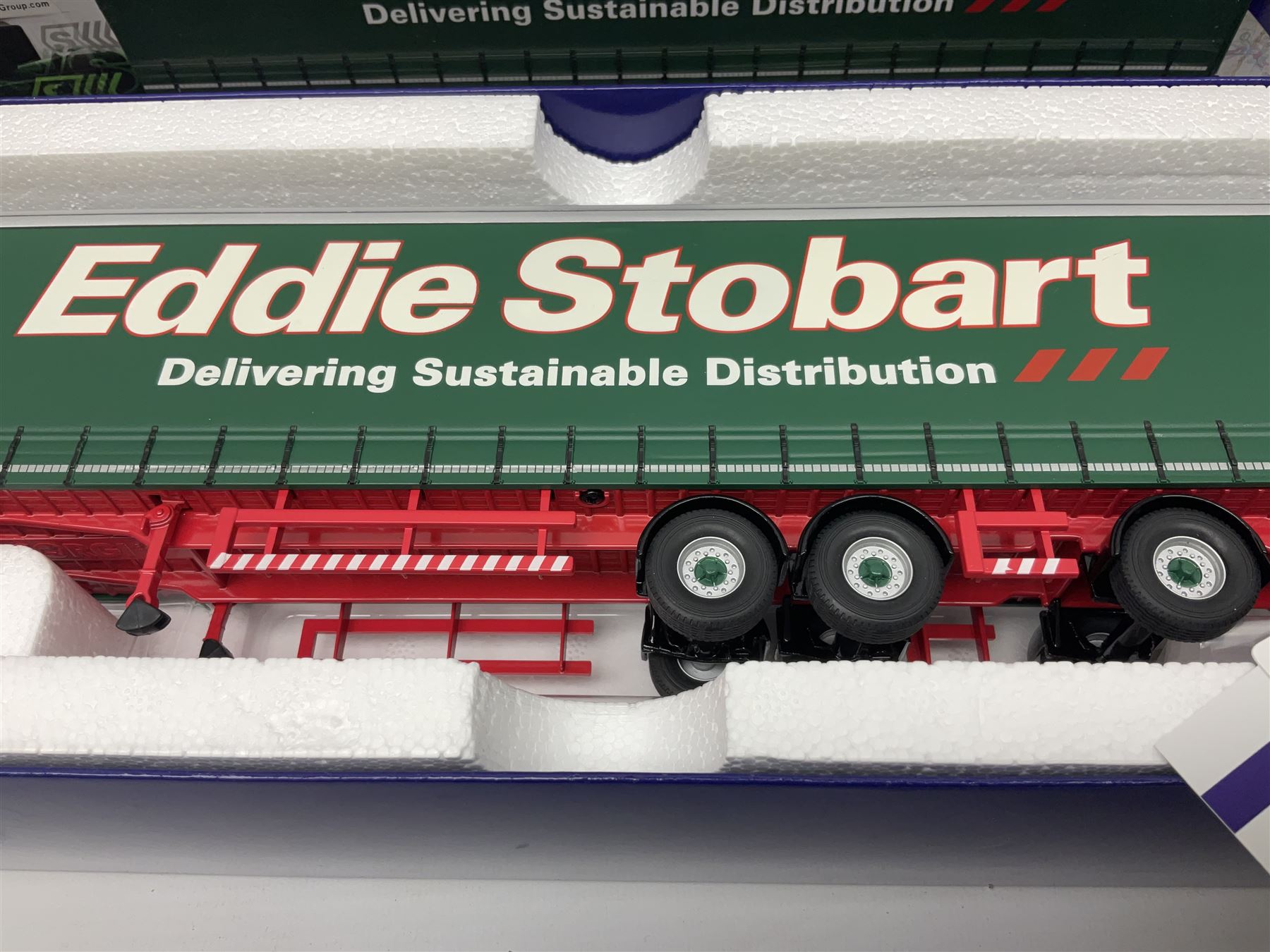 Corgi Eddie Stobart - two special edition Hauliers of Renown; CC13754 Scania R Facelift Box Step Frame Trailer and CC13756 Scania R (Rear Tag) Moving Floor Trailer; and limited edition Hauliers of Renown CC13747 Scania R (Face Lift) Super Curtainside Trailer; all boxed (3)
