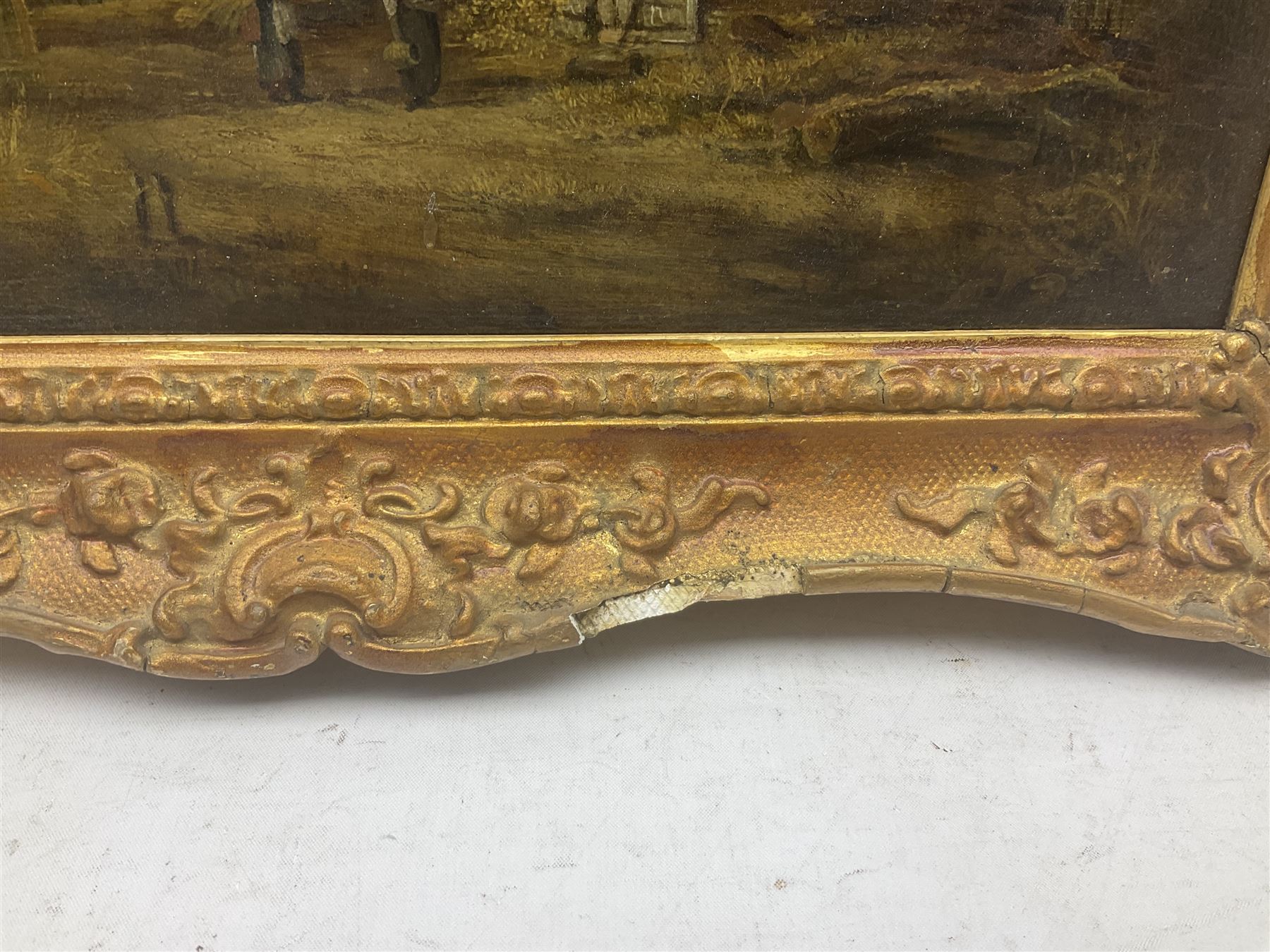 English School (19th century): Cottage by the Lake, oil on panel unsigned 21cm x 31cm