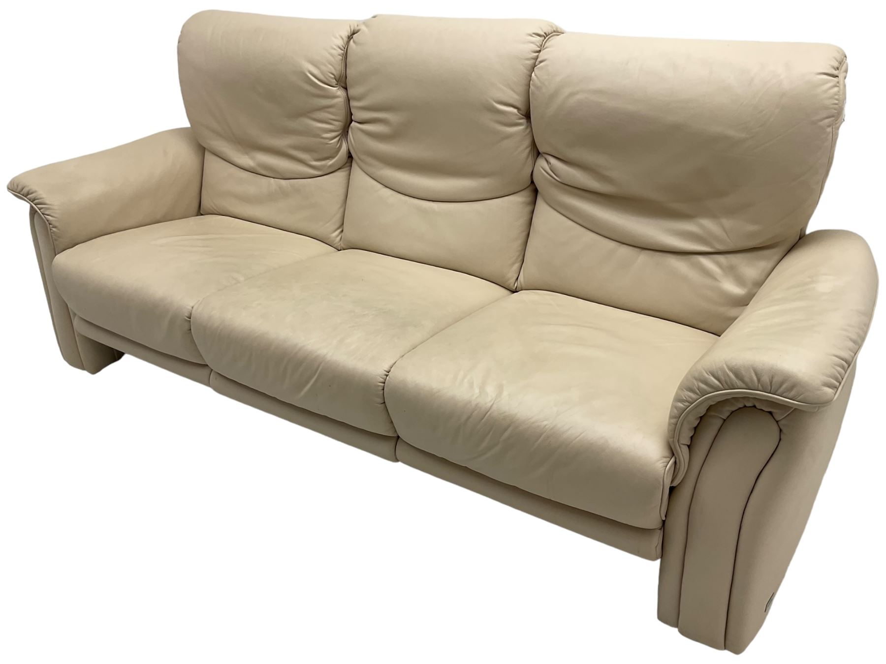 Himolla - three seat sofa upholstered in cream leather