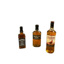 Mixed alcohol, including The Famous Grouse, Jack Daniels etc various contents and proof (7) 