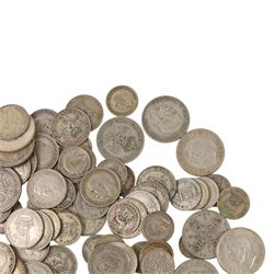 Approximately 550 grams of Great British pre-1947 silver coins