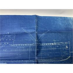 Blue print for the Ellerman's Wilson Line Ltd steam ship 'Carlo', entitled General Arrangement As Fitted' scale 1/8