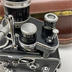 Paillard Bolex H8 RX cine camera body, serial no.195008, with 'Kern Paillard Vario Switar 36EE 1:1,9 f=8/36mm H8 RX' lens, serial no. 955497, in fitted leather carrying case  
