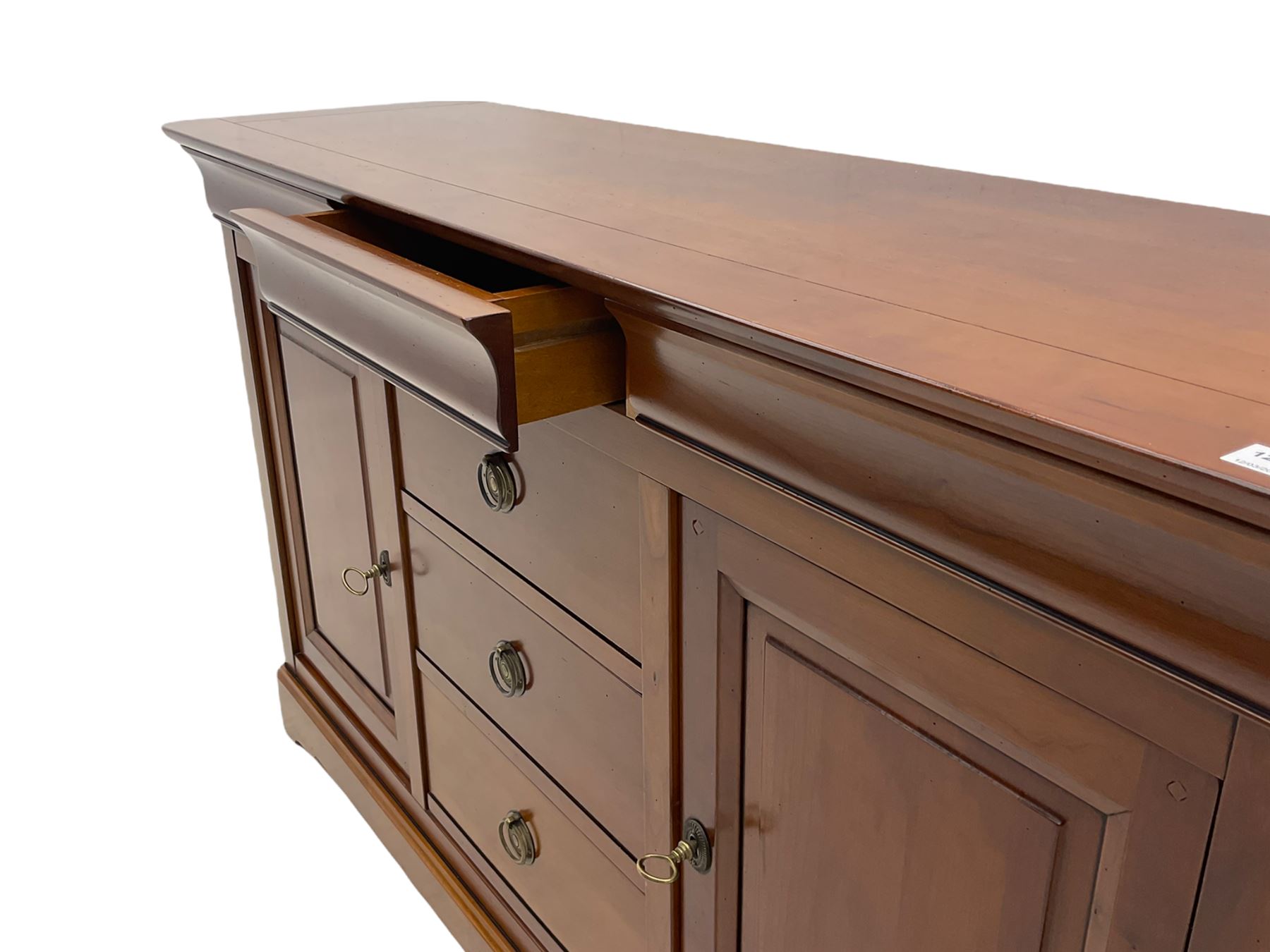 Grange Furniture cherry wood sideboard, fitted with three drawers and two cupboards