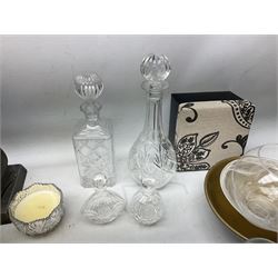Royal Doulton 'Special Moment' in matt black, together with glass decanter, two glass scent bottles and other collectables, in two boxes  