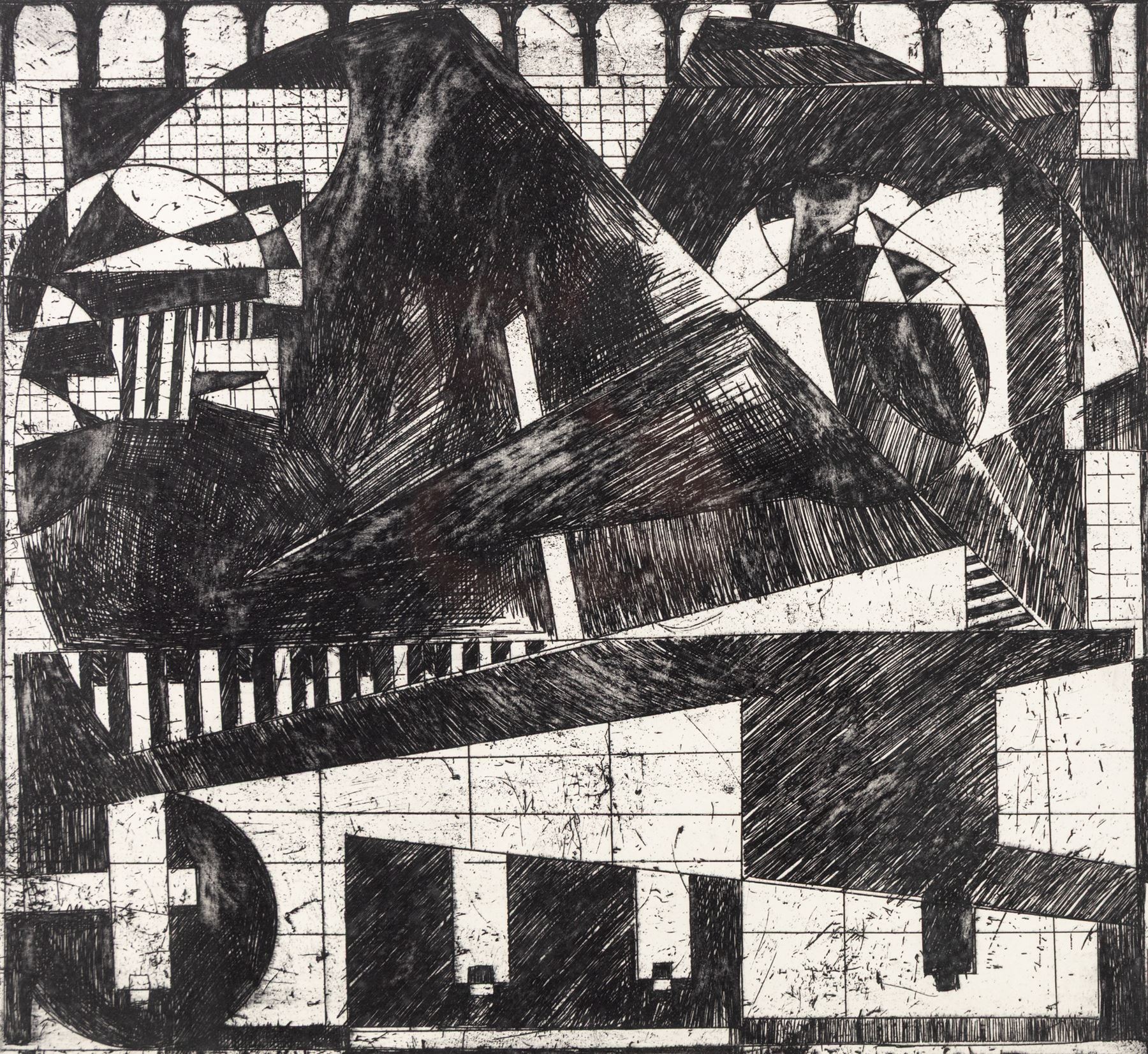 Kane Cunningham (British 1961-): 'St Mark's Square - Venice', etching with aquatint signed titled and numbered 2/60 in pencil 30cm x 33cm