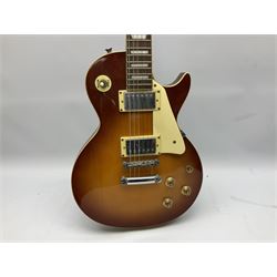 Westfield sunburst Les Paul style six-string electric guitar with ivory coloured trim L101cm; with Sunn ST-15 amplifier, serial no.VK-112435 (2)