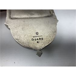 Small American silver plated font, stamped verso Gorham Co, H15cm
