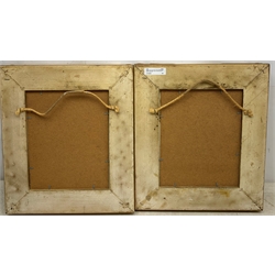 Dutch School (Late 20th century): Mothers and Children, pair oils on board indistinctly signed 24cm x 19cm (2) 