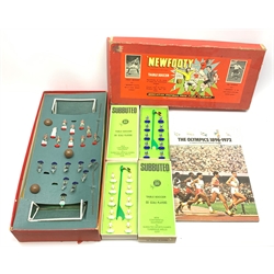 'Newfooty' Subbuteo style table football game, boxed with paperwork; two boxed Subbuteo teams; and The Olympics 1896-1972 commemorative booklet