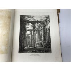 George Cuitt Jnr (British 1779-1854): 'Select parts of Kirkstall Abbey', complete set six etchings signed titled and dated 1823 in the plate, oblong folio; J Metcalf and J Carmichael (British 18th/19th century): 'Fountains Abbey Intended To Illustrate The Architecture And Pictureseque Scenery Of That Celebrated Ruin', seven etchings (one missing) pub. 1832 with Historical and Architectural Description by T Sopwith, oblong folio; Augostino Aglio (Italian 1777-1857): 'Sketches of the Interior & Temporary Decorations in Woolley-Hall Yorkshire', complete set 22 lithographs dated 1821, pub. by the artist, oblong folio max 54cm x 37cm (3)