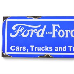 Reproduction enamel sign 'Ford and Fordson', H15.5cm, W41cm