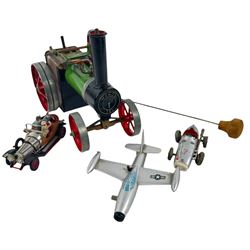 Mamod TE1A traction engine, Schuco Micro Jet and Micro Racer models and a Corgi Toys Chitt...