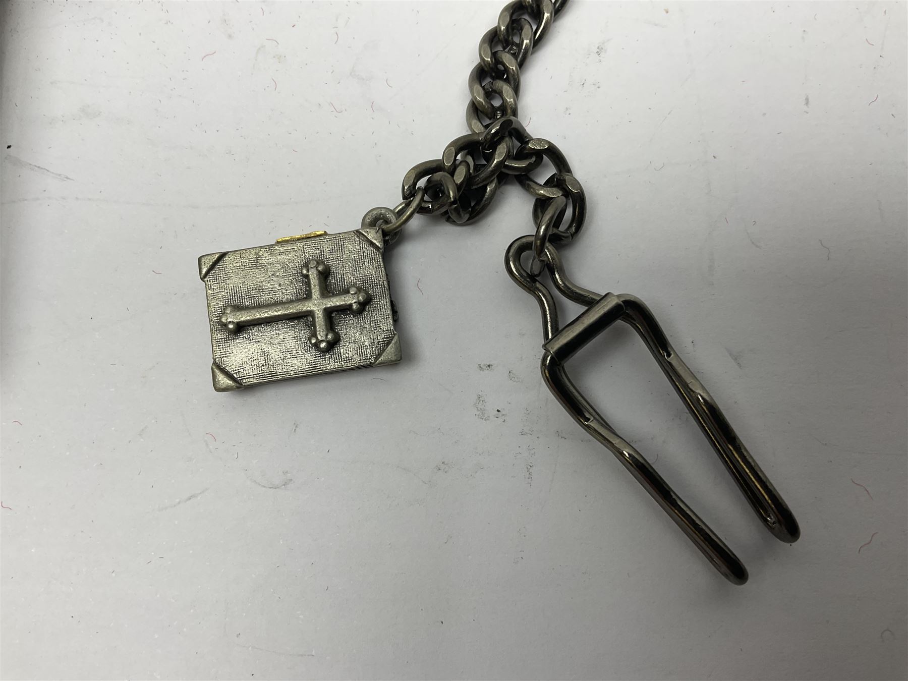 RAOB jewel Bourn Lodge 9394 with 25 years bar; two masonic jewels and triangular pendant watch; British Iron Cross style propaganda medallion; French Legion of Honour and Combatants Cross; and three foreign medals