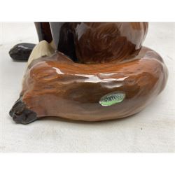 Beswick large fireside fox figure, modelled seated, no 2348, with impressed marks beneath, H31cm