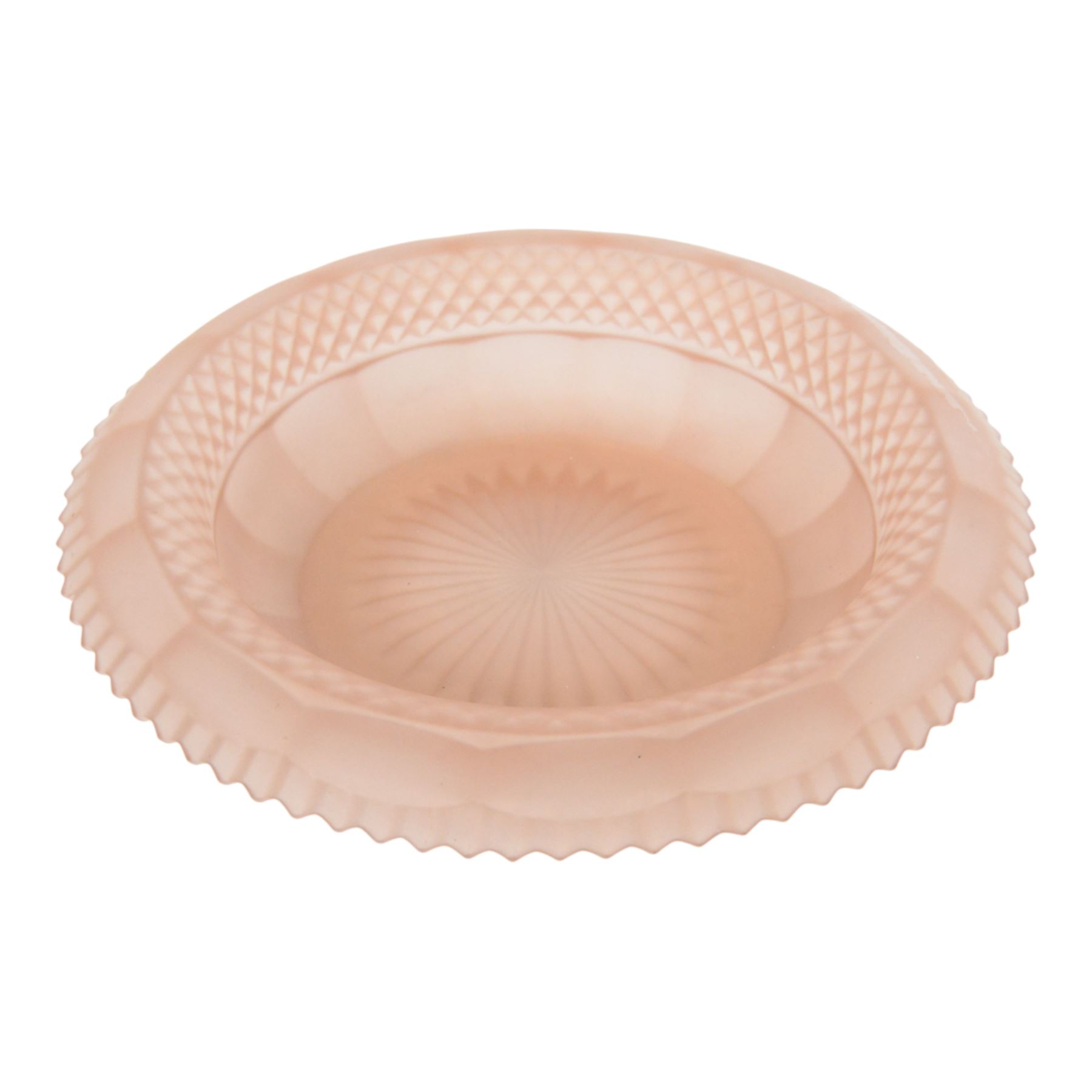 Walther & Sohne Art Deco pink glass float bowl, with central frog in the form of a lady, H23cm