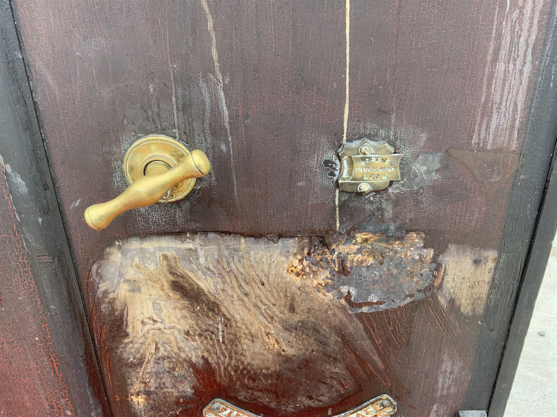 Victorian double cast iron safe by Empire safe Co. of Birmingham, two doors enclosing shelving, no keys - THIS LOT IS TO BE COLLECTED BY APPOINTMENT FROM DUGGLEBY STORAGE, GREAT HILL, EASTFIELD, SCARBOROUGH, YO11 3TX