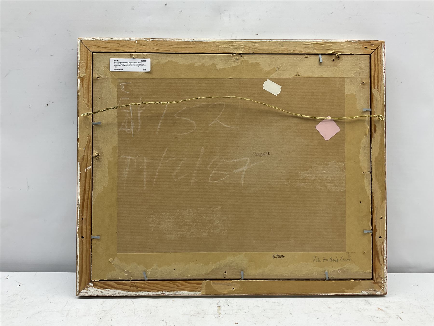 John Frederick Lewis (British 1805-1876): Spanish Woman with a Donkey, watercolour heightened in white over pencil unsigned 16cm x 25cm
Provenance: East Yorkshire private collection; Sir John & Lady Witt, their estate sale Sotheby's 19th February 1987 Lot 152
Literature: Major General Michael Lewis, John Frederick Lewis RA, 1978 p.73 No.250