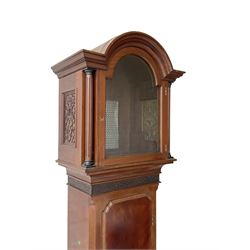 Empty 20th century Mahogany Longcase - designed in an 18th century London style, with a break-arch hood and 12