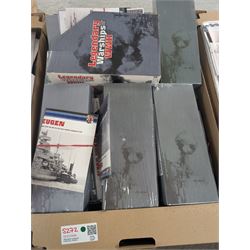 Corgi Heavy Haulage 1:50 scale Pickfords Scammell Constructors and Low Loader, boxed together with a collection of Atlas Editions diecast models, including military aircraft, Great British Buses, Legendary Warships, etc all boxed