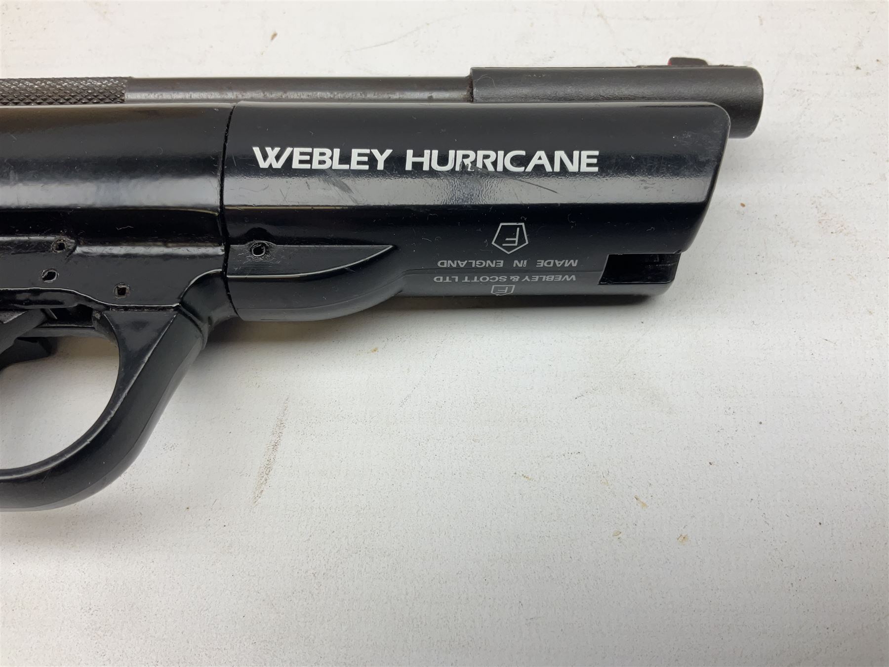 Webley Hurricane .22 air pistol with over lever action and thumb safety L27cm; Webley Premier .22 air pistol with over lever action No.816; part Diana model 2 air pistol; and quantity of .22 pellets in three tins