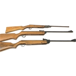 Webley Hawk MK11 .22 air rifle with break barrel action L105cm overall; BSA  .22 air rifle with break barrel action; and Diana .177 smooth bore air rifle (3)