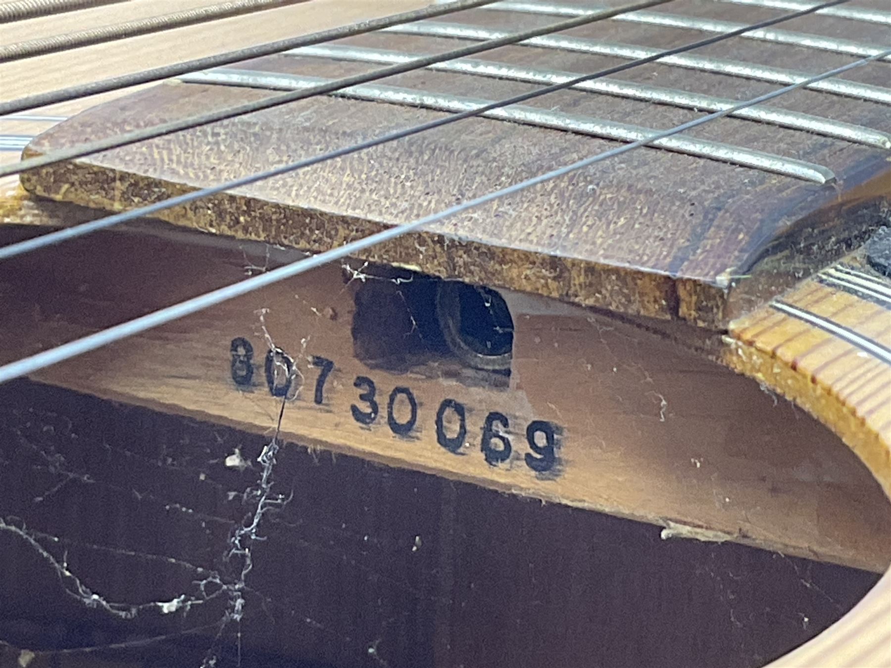 German Hoyer twelve-string acoustic guitar with metallic paper label L106cm; and Indonesian Yamaha F-310 acoustic guitar (2)