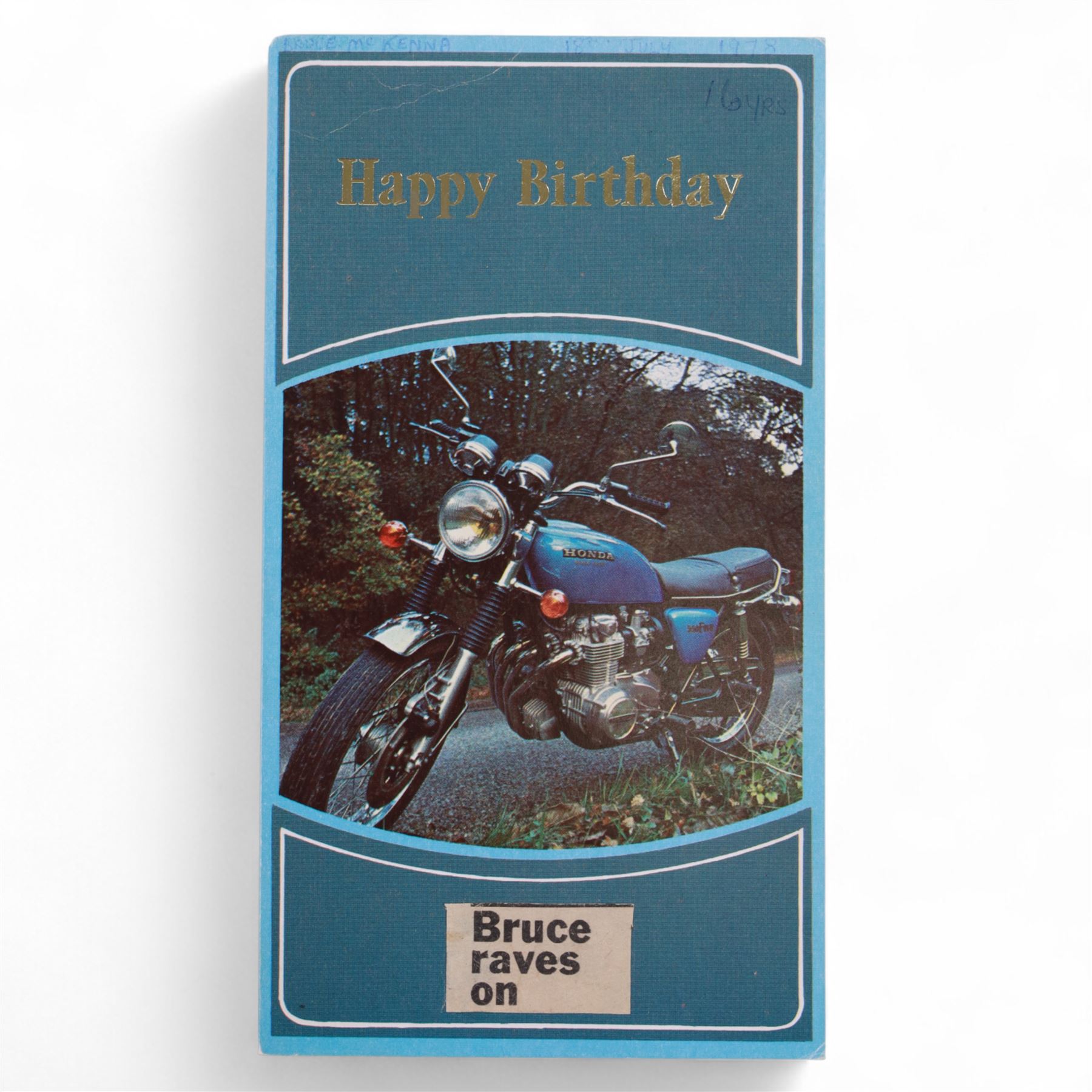 Wings at the Speed of Sound, signed vinyl, Christmas card and birthday card, the vinyl with multiple signatures, including Paul McCartney, Linda McCartney, Denny Laine, Trevor Jones and Laurence Juber, the Birthday card depicting motorbike with a note to the front written in pen reading  'Bruce McKenna 18th July 1978 16yrs', signed to the interior with personal messages including 'All the breast Bruce, Paul McCartney', 'Happy Xmas (with cross through), Happy birthday Bruce Denny Laine', 'Merry Xmas Love Linda McCartney', 'Happy birthday, Laurence Juber', etc, the christmas card showing the five band members dressed as Santa Clause, with one unidentified signature inside

Notes: the vendors lived in Canada in the early 1980s and rented out their house on their return to England. The couple who rented the house had just sold a hotel in Vancouver in which Wings had stayed, and they left the record and cards behind.