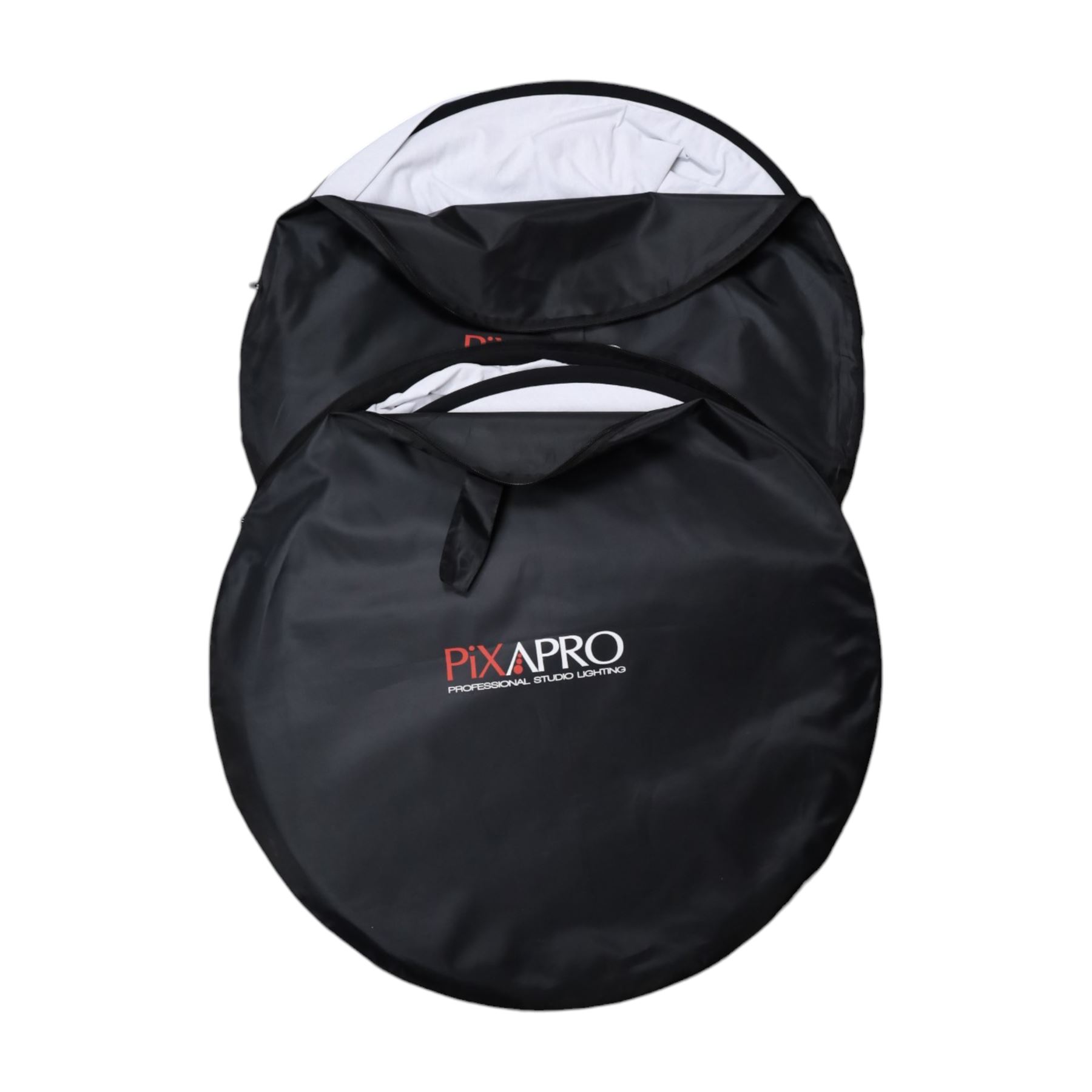 Photography lighting equipment, comprising Lastolite background, two Pixapro reflectors, Manfrotto tripod and Lencarta Safari 600 ring flash