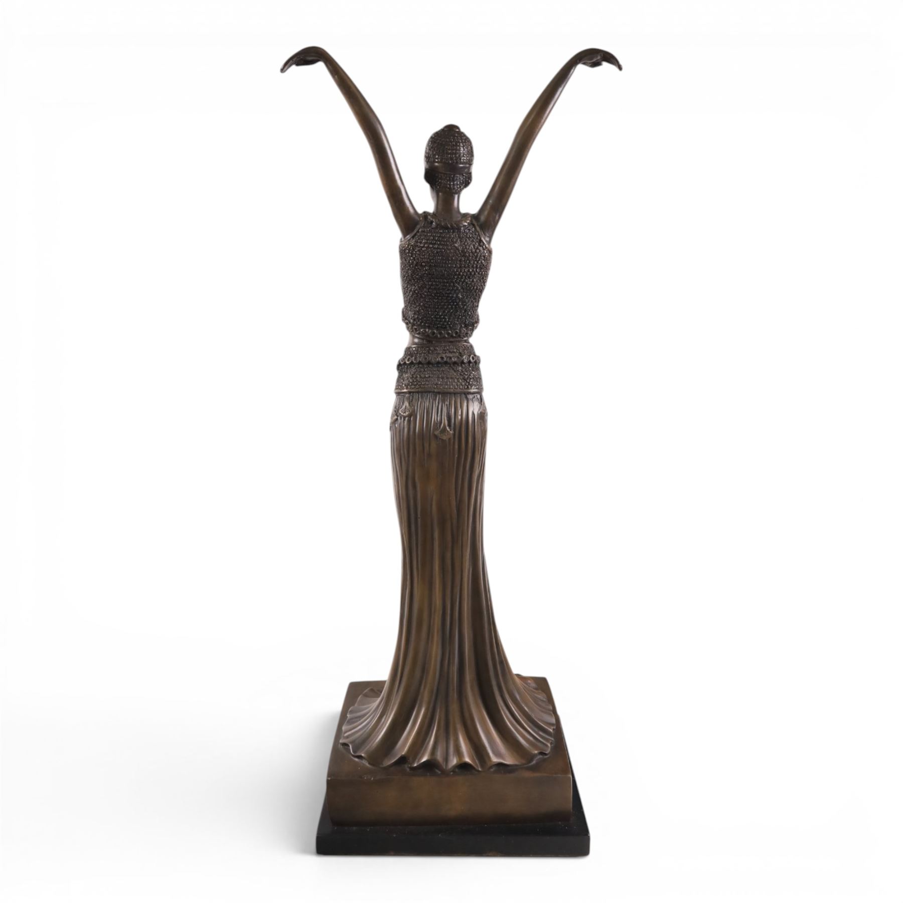 After Chiparus three Art Deco figures modelled dances, H60cm 