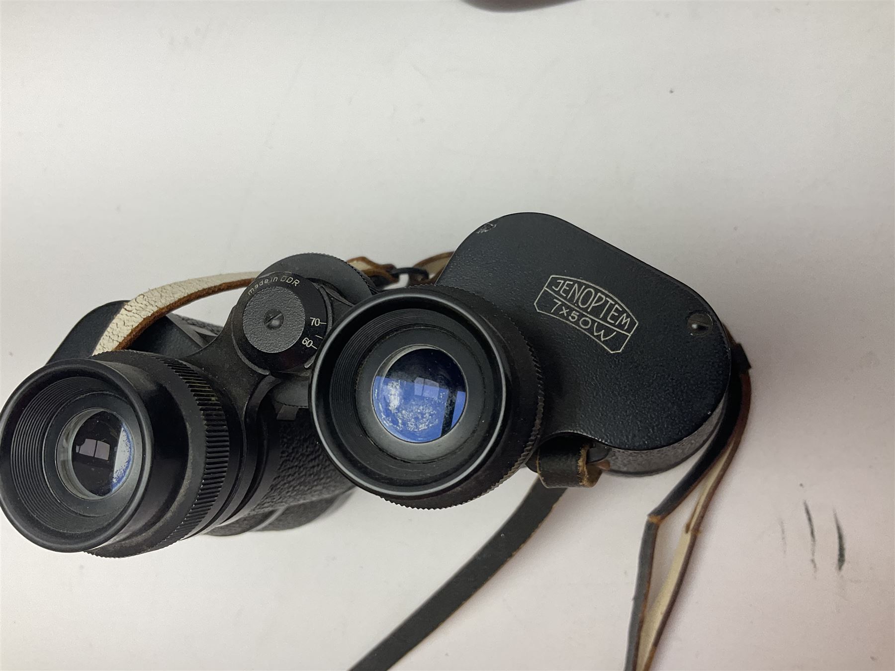 No2 folding autographic brownie, Exakta Varex IIb camera, brass three draw telescope, H.H. Son Ltd binoculars, Carl Zeiss Jena Jenoptem 7x50W binoculars etc