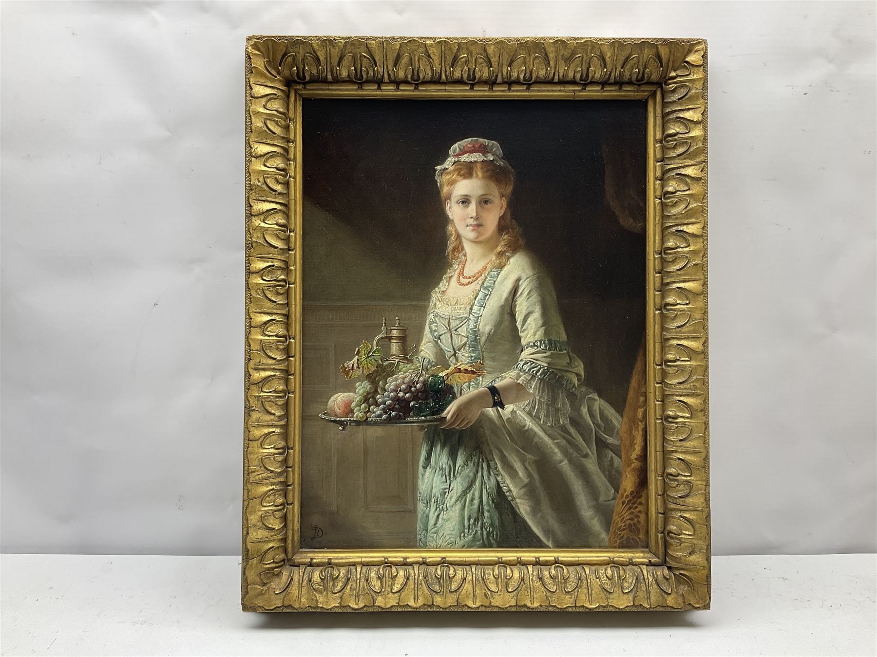 John Robert Dicksee (British 1817-1905): 'The Daughter of the House', oil on canvas signed with monogram, titled verso 45cm x 34cm