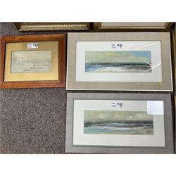 Collection of 20th and 19th Century watercolours and oils depicting shipping and coastal scenes, to include Edward H Simpson (British 1901-1989): Robin Hood's Bay in Summer and D Morrisey (English School 19th/20th Century): Anchored Ship, variously signed titled and dated max 22cm x 30cm (8)