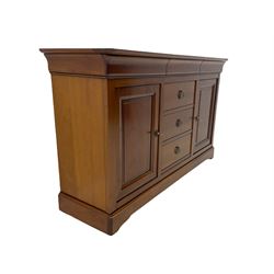 Grange Furniture cherry wood sideboard, fitted with three drawers and two cupboards