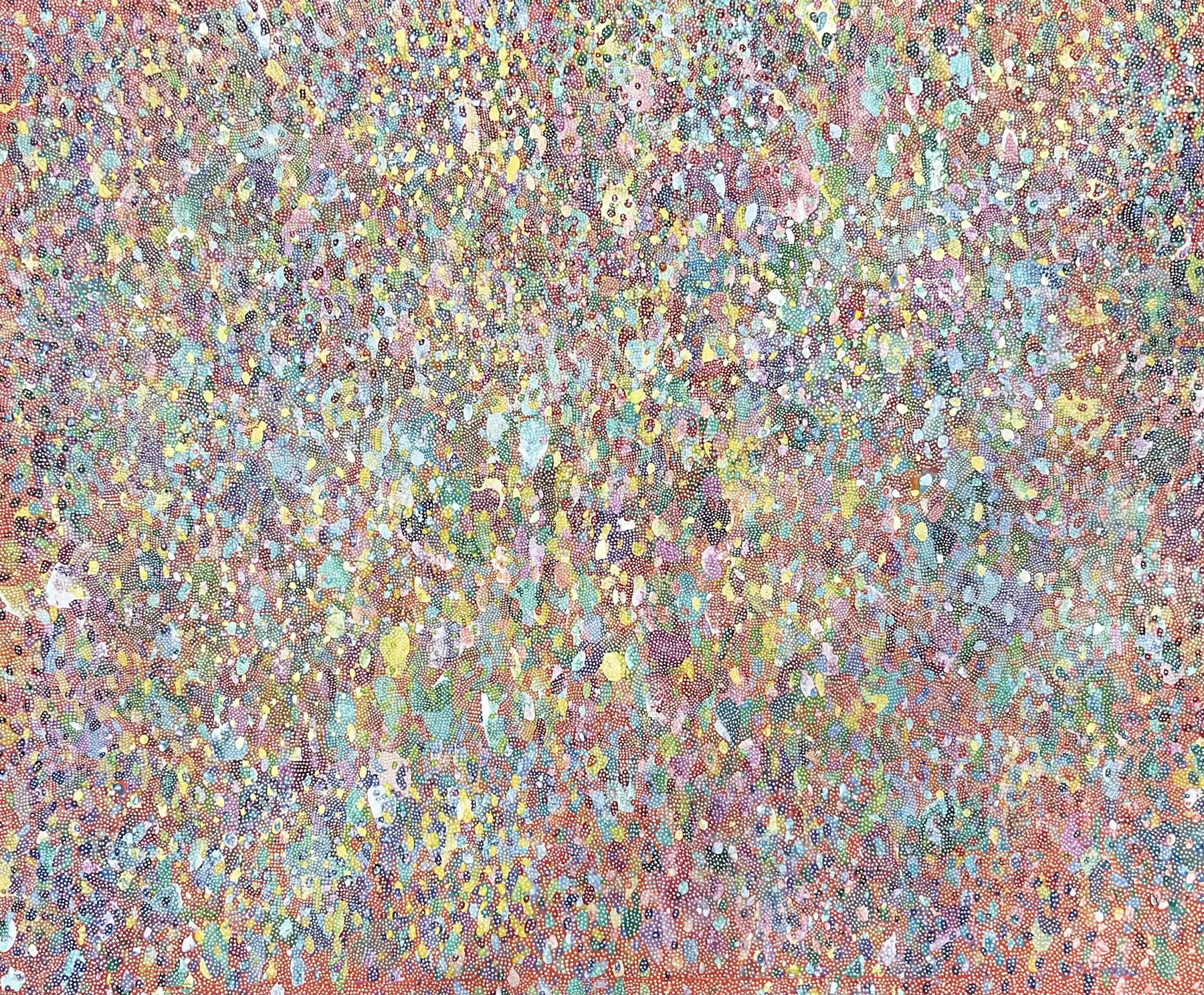 Kieron Farrow (British 1949-): ‘Orange Reef’, oil on linen signed, titled and dated 2017 verso 194cm x 230cm (unstretched)