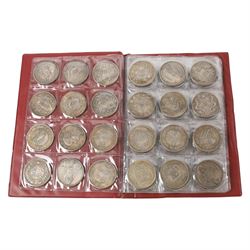 Seventy-two restrike Chinese coins, in a red album