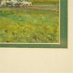 Albert Woods (British 1871-1944): Herding Sheep, watercolour signed 24cm x 36cm