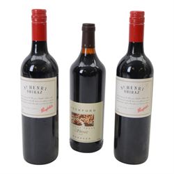 Penfolds 2007 St Henri Shiraz, 700ml unknown proof, two bottles and Rockford 2011 Shiraz B...