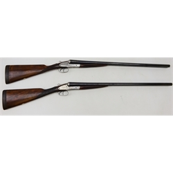  RFD ONLY - Pair Cogswell and Harrison 12 bore double barrel side by side sporting guns Nos.48221 and 48233, 27.5