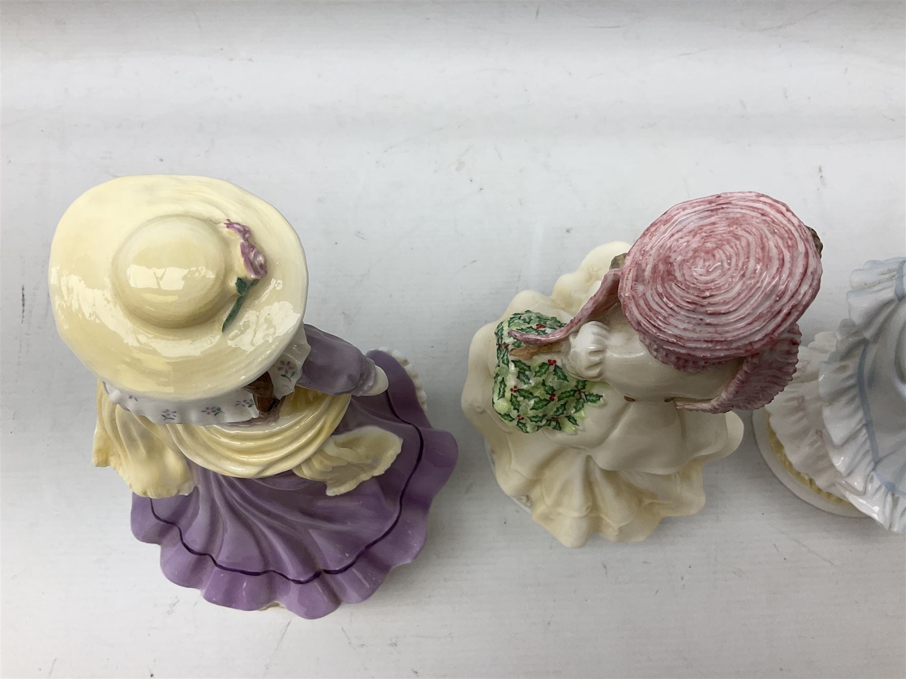 Set of four Royal Worcester limited edition figures, from the Four Seasons collection, comprising Spring, Summer, Autumn and Winter, with printed mark beneath 