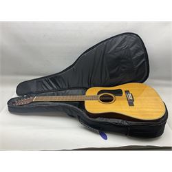 Washburn 12 - string acoustic guitar, model D10S12; serial no.G02052845; L107cm; in CNB soft carrying case