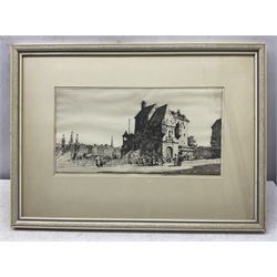 Stanley Anderson CBE RA RE (British 1884-1966): La Lieutenance - Honfleur France, drypoint etching signed in pencil 20cm x 38cm